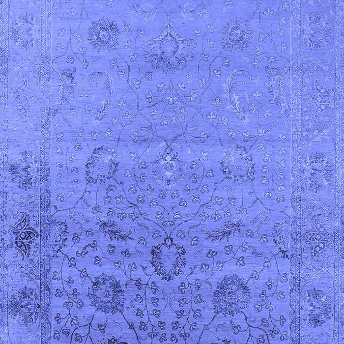 Machine Washable Oriental Blue Industrial Rug, wshurb2515blu