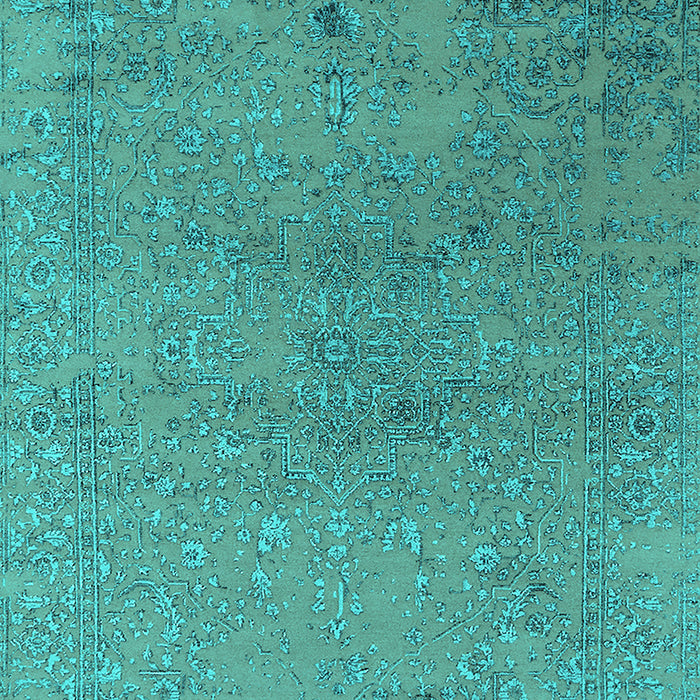Machine Washable Oriental Turquoise Industrial Area Rugs, wshurb2516turq