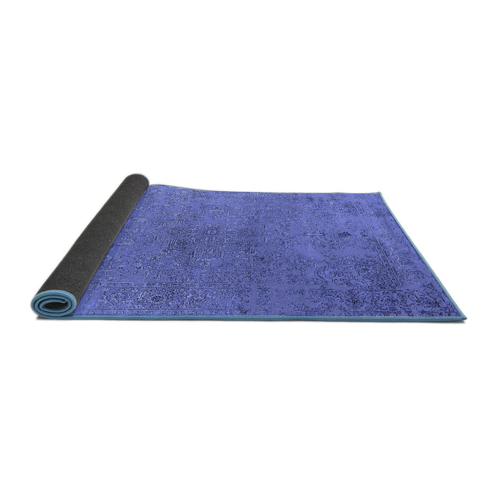 Sideview of Oriental Blue Industrial Rug, urb2516blu