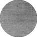 Round Oriental Gray Industrial Rug, urb2516gry