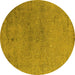 Round Oriental Yellow Industrial Rug, urb2516yw