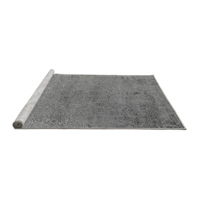 Sideview of Machine Washable Oriental Gray Industrial Rug, wshurb2516gry