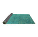 Sideview of Oriental Turquoise Industrial Rug, urb2516turq