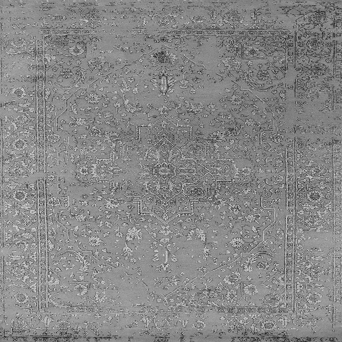 Square Machine Washable Oriental Gray Industrial Rug, wshurb2516gry