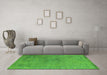 Machine Washable Oriental Green Industrial Area Rugs in a Living Room,, wshurb2516grn