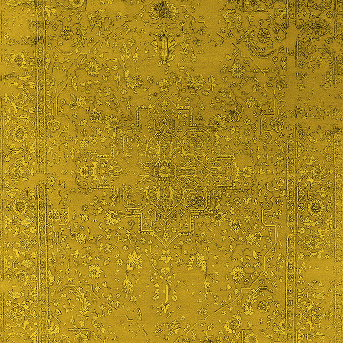 Machine Washable Oriental Yellow Industrial Rug, wshurb2516yw