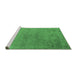 Sideview of Machine Washable Oriental Emerald Green Industrial Area Rugs, wshurb2516emgrn