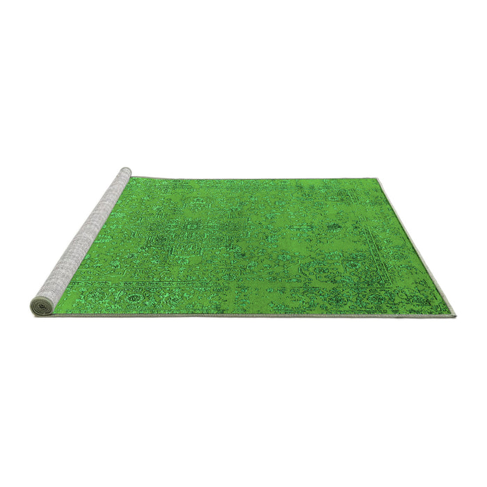 Sideview of Machine Washable Oriental Green Industrial Area Rugs, wshurb2516grn