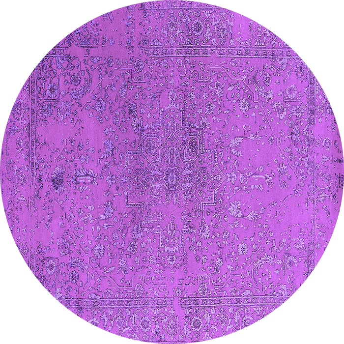 Round Oriental Purple Industrial Rug, urb2516pur