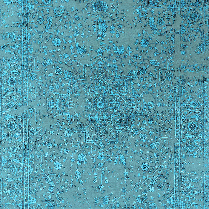 Machine Washable Oriental Light Blue Industrial Rug, wshurb2516lblu
