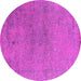 Round Oriental Pink Industrial Rug, urb2516pnk