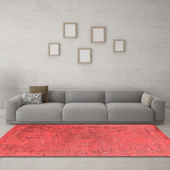 Industrial Red Washable Rugs