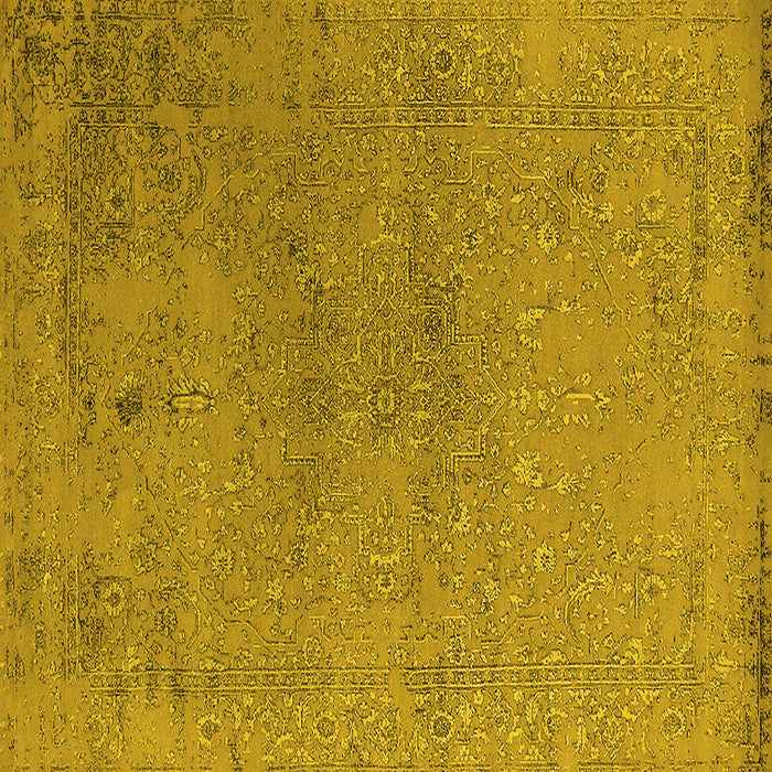 Square Machine Washable Oriental Yellow Industrial Rug, wshurb2516yw