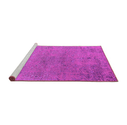 Sideview of Machine Washable Oriental Pink Industrial Rug, wshurb2516pnk