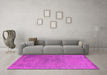 Machine Washable Oriental Pink Industrial Rug in a Living Room, wshurb2516pnk
