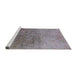 Sideview of Machine Washable Industrial Modern Mauve Taupe Purple Rug, wshurb2517