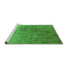 Sideview of Machine Washable Oriental Green Industrial Area Rugs, wshurb2517grn