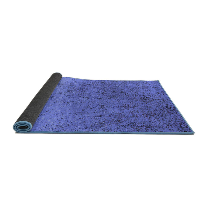 Sideview of Oriental Blue Industrial Rug, urb2517blu