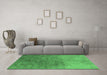 Machine Washable Oriental Emerald Green Industrial Area Rugs in a Living Room,, wshurb2517emgrn