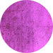 Round Oriental Pink Industrial Rug, urb2517pnk