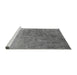 Sideview of Machine Washable Oriental Gray Industrial Rug, wshurb2517gry