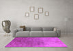 Machine Washable Oriental Pink Industrial Rug in a Living Room, wshurb2517pnk