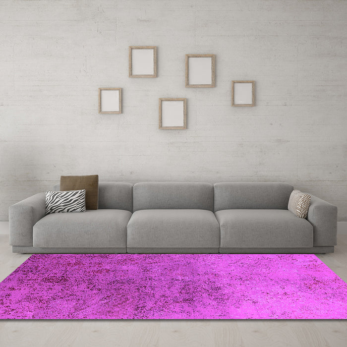 Machine Washable Oriental Pink Industrial Rug in a Living Room, wshurb2517pnk
