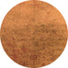 Round Oriental Orange Industrial Rug, urb2517org