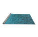 Sideview of Machine Washable Oriental Light Blue Industrial Rug, wshurb2517lblu