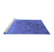 Sideview of Machine Washable Oriental Blue Industrial Rug, wshurb2517blu