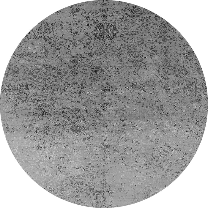 Round Oriental Gray Industrial Rug, urb2517gry