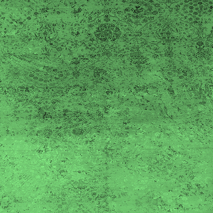 Square Oriental Emerald Green Industrial Rug, urb2517emgrn