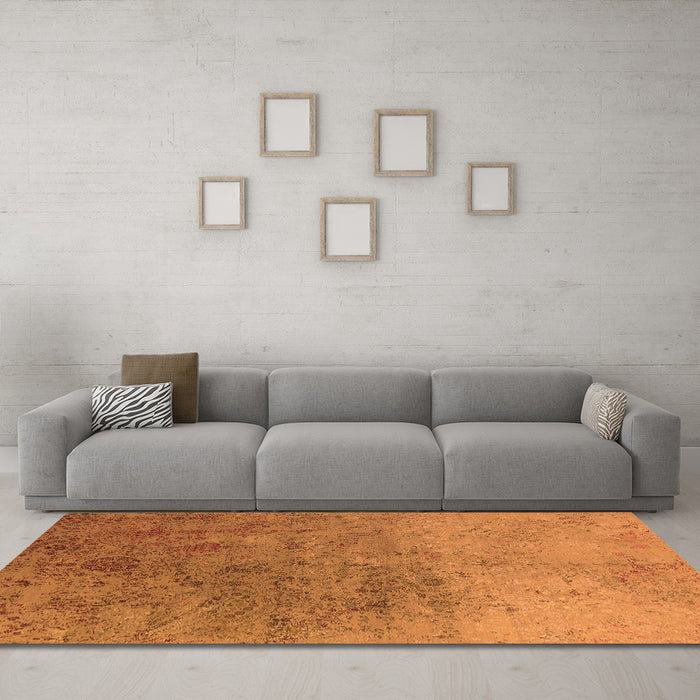 Machine Washable Oriental Orange Industrial Area Rugs in a Living Room, wshurb2517org