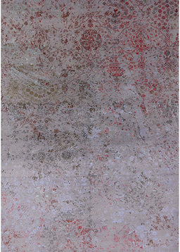 Machine Washable Industrial Modern Mauve Taupe Purple Rug, wshurb2517