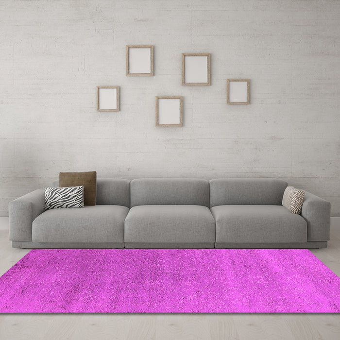Machine Washable Oriental Pink Industrial Rug in a Living Room, wshurb2518pnk