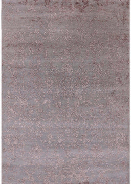 Mid-Century Modern Rose Purple Oriental Rug, urb2518