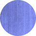 Round Machine Washable Oriental Blue Industrial Rug, wshurb2518blu