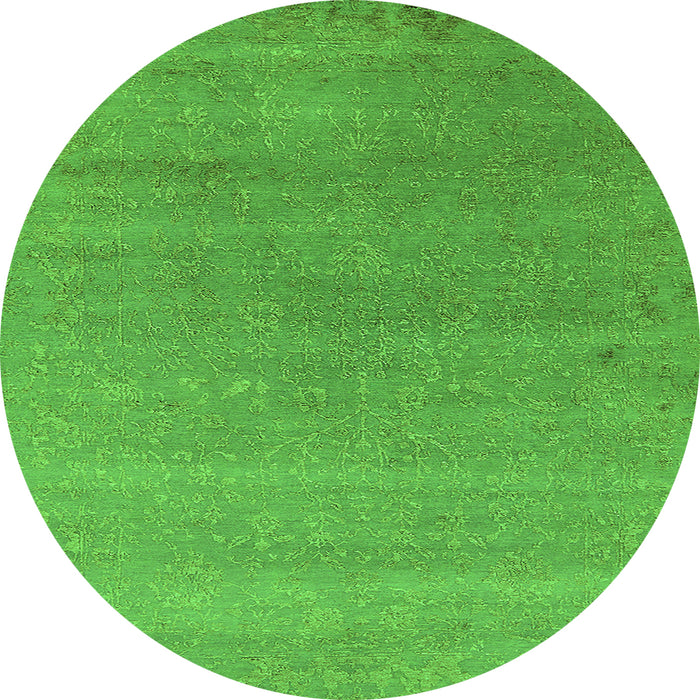 Round Oriental Green Industrial Rug, urb2518grn
