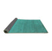 Sideview of Oriental Turquoise Industrial Rug, urb2518turq