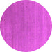 Round Machine Washable Oriental Pink Industrial Rug, wshurb2518pnk