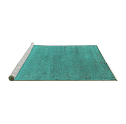 Sideview of Machine Washable Oriental Turquoise Industrial Area Rugs, wshurb2518turq