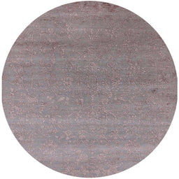Round Machine Washable Industrial Modern Rose Dust Purple Rug, wshurb2518