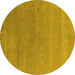 Round Oriental Yellow Industrial Rug, urb2518yw