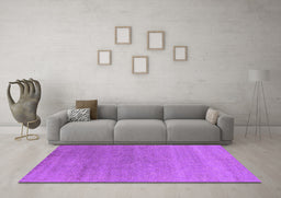 Machine Washable Oriental Purple Industrial Area Rugs in a Living Room, wshurb2518pur