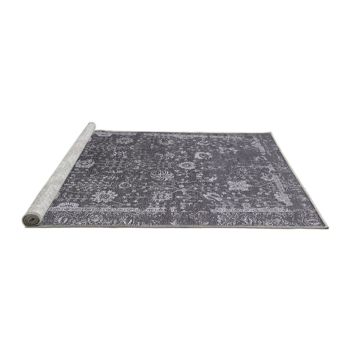 Sideview of Machine Washable Industrial Modern Dark Gray Rug, wshurb2519