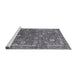 Sideview of Machine Washable Industrial Modern Dark Gray Rug, wshurb2519