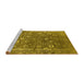 Sideview of Machine Washable Oriental Yellow Industrial Rug, wshurb2519yw