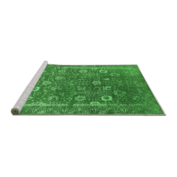 Sideview of Machine Washable Oriental Green Industrial Area Rugs, wshurb2519grn