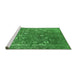 Sideview of Machine Washable Oriental Green Industrial Area Rugs, wshurb2519grn