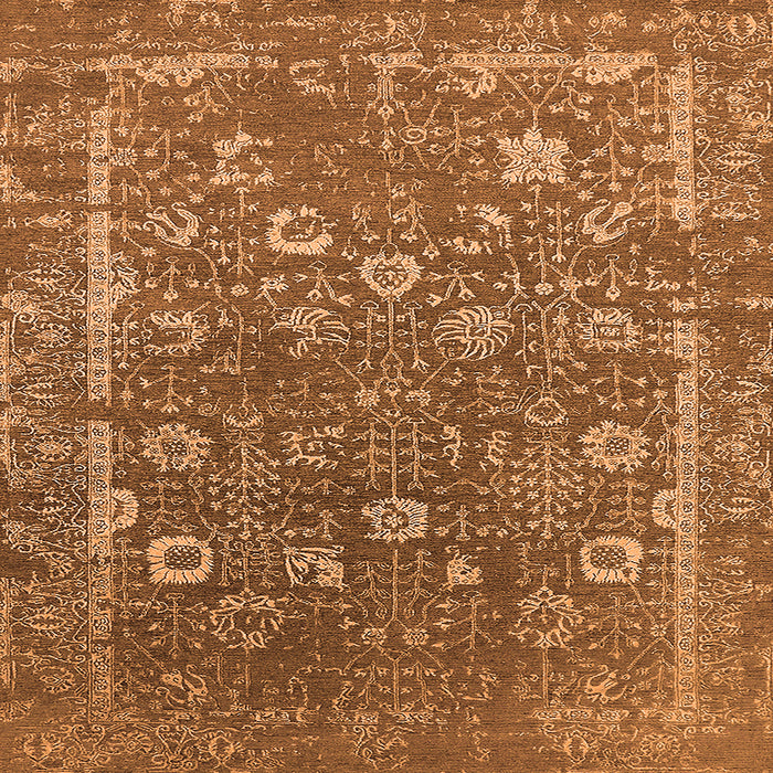 Square Oriental Orange Industrial Rug, urb2519org